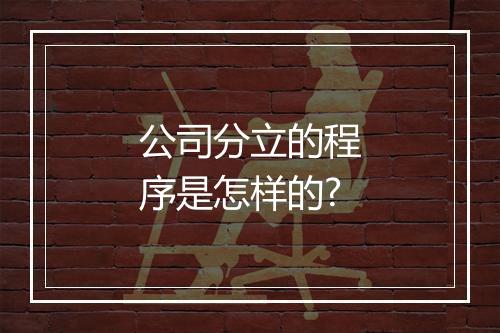 公司分立的程序是怎样的?