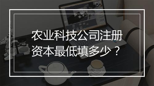 农业科技公司注册资本最低填多少？
