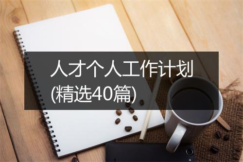 人才个人工作计划(精选40篇)