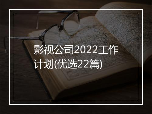 影视公司2022工作计划(优选22篇)