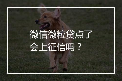 微信微粒贷点了会上征信吗？