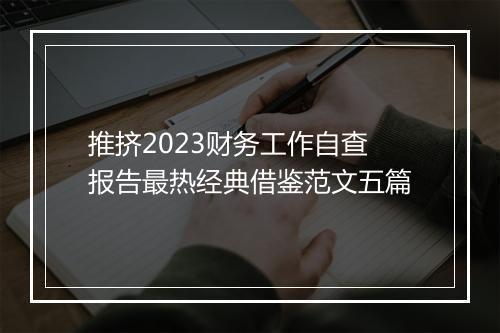 推挤2023财务工作自查报告最热经典借鉴范文五篇