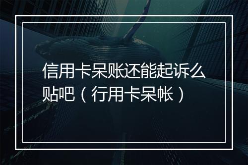 信用卡呆账还能起诉么贴吧（行用卡呆帐）