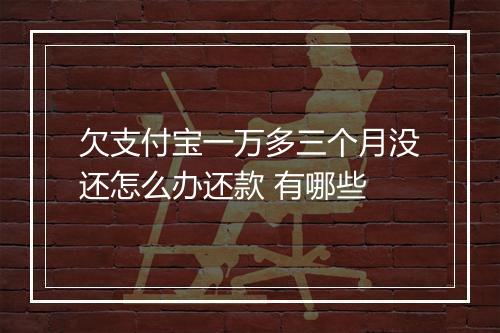 欠支付宝一万多三个月没还怎么办还款 有哪些