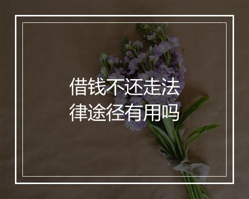借钱不还走法律途径有用吗