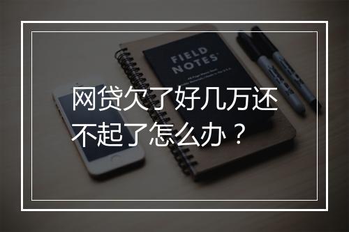 网贷欠了好几万还不起了怎么办？