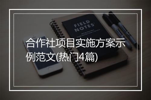合作社项目实施方案示例范文(热门4篇)