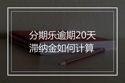 分期乐逾期20天滞纳金如何计算