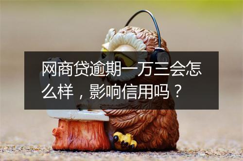 网商贷逾期一万三会怎么样，影响信用吗？