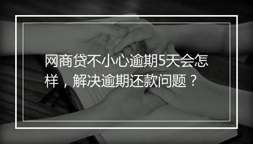 网商贷不小心逾期5天会怎样，解决逾期还款问题？