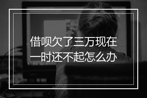 借呗欠了三万现在一时还不起怎么办