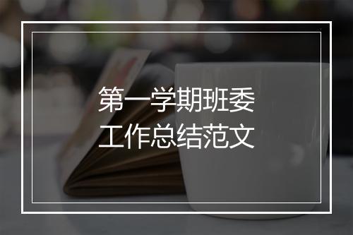 第一学期班委工作总结范文
