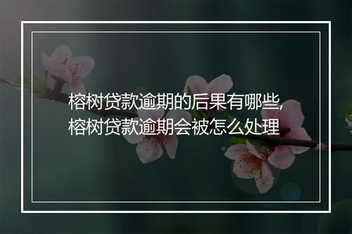榕树贷款逾期的后果有哪些,榕树贷款逾期会被怎么处理
