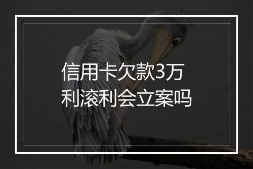 信用卡欠款3万利滚利会立案吗