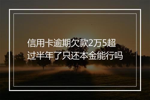 信用卡逾期欠款2万5超过半年了只还本金能行吗