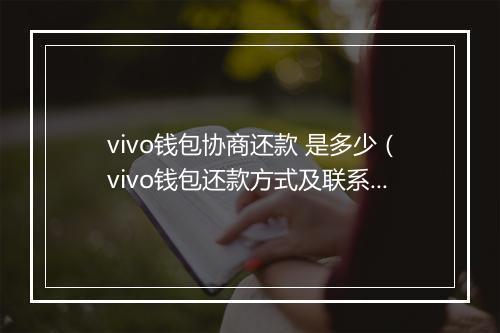 vivo钱包协商还款 是多少（vivo钱包还款方式及联系方式）