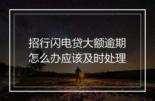 招行闪电贷大额逾期怎么办应该及时处理