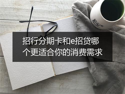 招行分期卡和e招贷哪个更适合你的消费需求