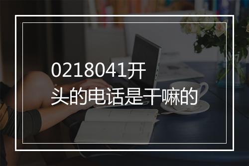 0218041开头的电话是干嘛的