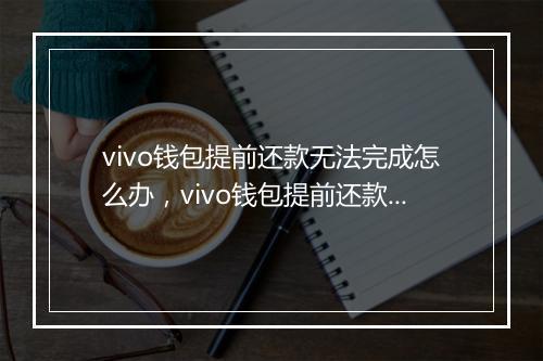 vivo钱包提前还款无法完成怎么办，vivo钱包提前还款失败解决