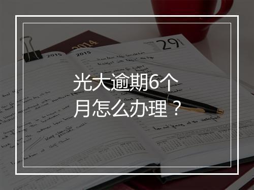 光大逾期6个月怎么办理？