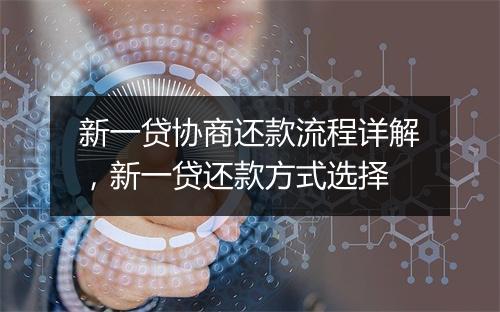 新一贷协商还款流程详解，新一贷还款方式选择