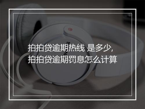拍拍贷逾期热线 是多少,拍拍贷逾期罚息怎么计算