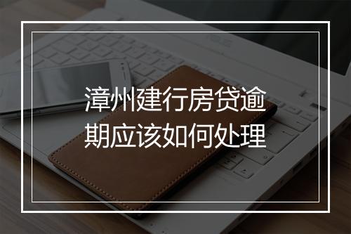 漳州建行房贷逾期应该如何处理