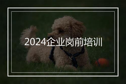 2024企业岗前培训