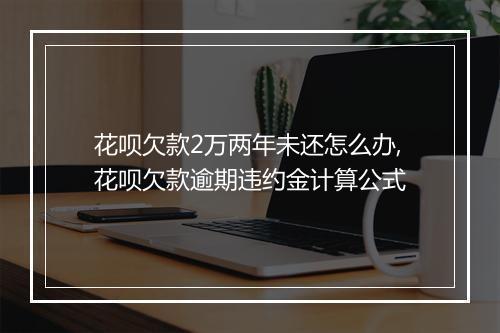 花呗欠款2万两年未还怎么办,花呗欠款逾期违约金计算公式