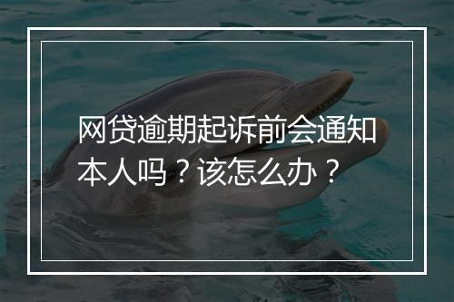 网贷逾期起诉前会通知本人吗？该怎么办？