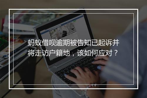 蚂蚁借呗逾期被告知已起诉并将走访户籍地，该如何应对？