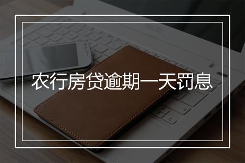 农行房贷逾期一天罚息