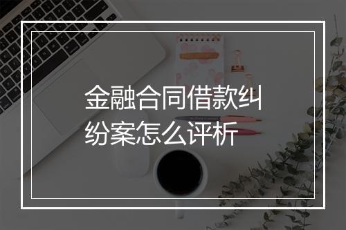 金融合同借款纠纷案怎么评析