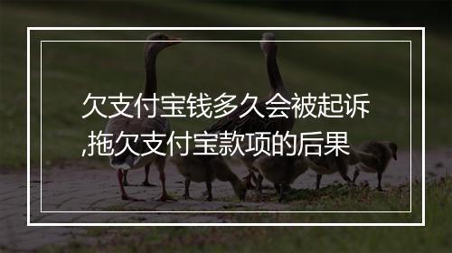 欠支付宝钱多久会被起诉,拖欠支付宝款项的后果