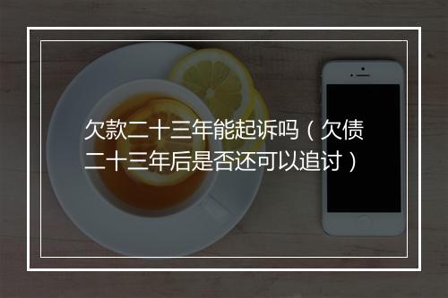欠款二十三年能起诉吗（欠债二十三年后是否还可以追讨）