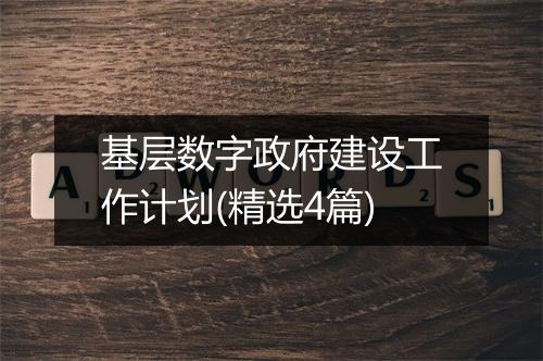 基层数字政府建设工作计划(精选4篇)