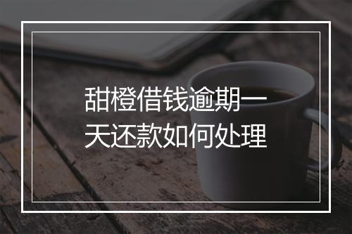甜橙借钱逾期一天还款如何处理