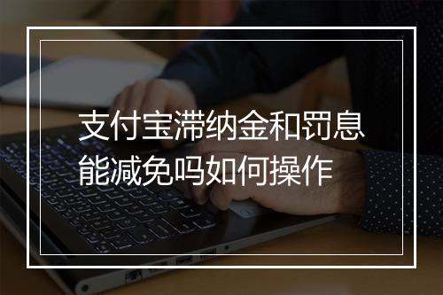支付宝滞纳金和罚息能减免吗如何操作