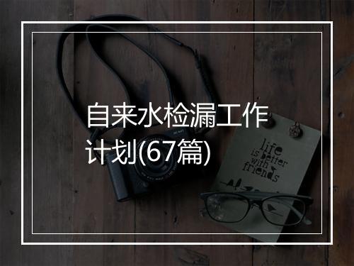 自来水检漏工作计划(67篇)