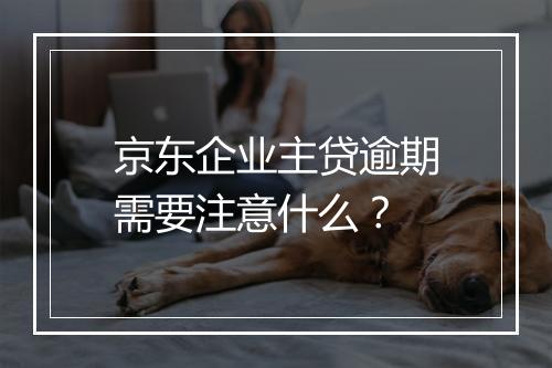 京东企业主贷逾期需要注意什么？