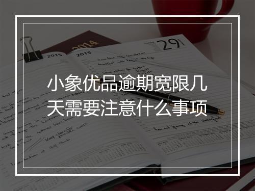 小象优品逾期宽限几天需要注意什么事项