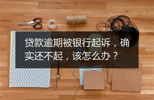 贷款逾期被银行起诉，确实还不起，该怎么办？