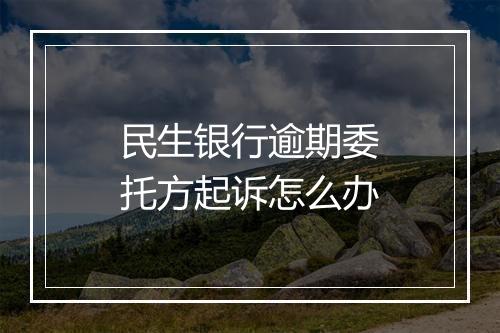 民生银行逾期委托方起诉怎么办