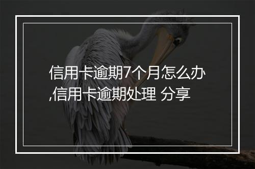 信用卡逾期7个月怎么办,信用卡逾期处理 分享