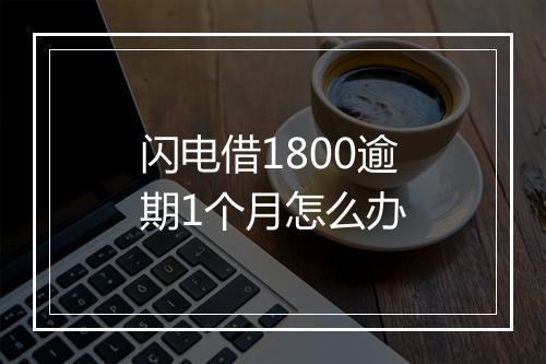 闪电借1800逾期1个月怎么办