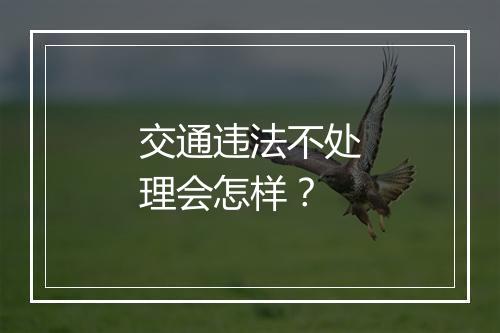 交通违法不处理会怎样？