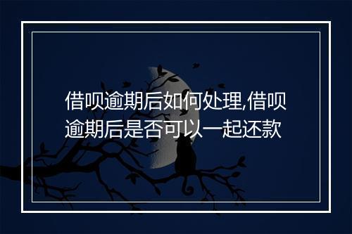 借呗逾期后如何处理,借呗逾期后是否可以一起还款