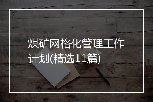 煤矿网格化管理工作计划(精选11篇)