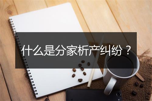 什么是分家析产纠纷？